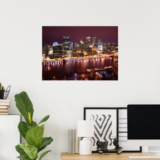 Pittsburgh Cityscape Poster (Thuiskantoor)