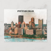 Pittsburgh Cityscape Waterverf Cityscape Briefkaart (Voorkant)