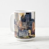 Pittsburgh Cityscape waterverf Koffiemok (Voorkant links)