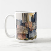 Pittsburgh Cityscape waterverf Koffiemok (Links)