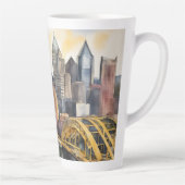 Pittsburgh Cityscape waterverf Latte Mok (Rechts)