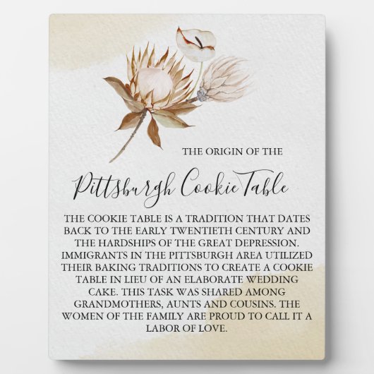 PITTSBURGH COOKIE-TABEL VOOR AFBEELDINGEN FOTOPLAAT (Voorkant)