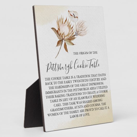 PITTSBURGH COOKIE-TABEL VOOR AFBEELDINGEN FOTOPLAAT (Zijkant)