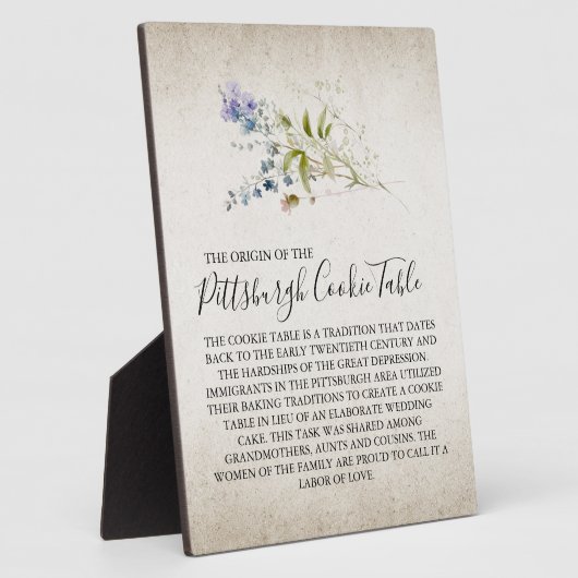 PITTSBURGH COOKIE-TABEL VOOR AFBEELDINGEN FOTOPLAAT (Zijkant)