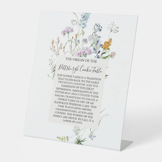 PITTSBURGH COOKIE-TABEL VOOR AFBEELDINGEN RECLAMEBORD MET VOETSTUK (Voorkant)
