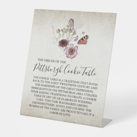 PITTSBURGH COOKIE-TABEL VOOR AFBEELDINGEN RECLAMEBORD MET VOETSTUK (Voorkant)