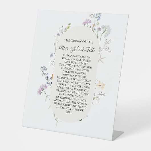 PITTSBURGH COOKIE-TABEL VOOR AFBEELDINGEN RECLAMEBORD MET VOETSTUK (Voorkant)