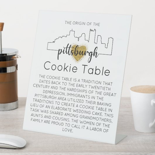 PITTSBURGH COOKIE-TABEL VOOR AFBEELDINGEN RECLAMEBORD MET VOETSTUK (Insitu)
