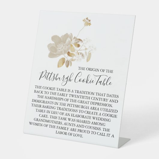 PITTSBURGH COOKIE-TABEL VOOR AFBEELDINGEN RECLAMEBORD MET VOETSTUK (Voorkant)