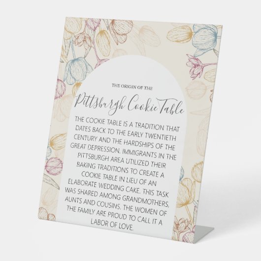 PITTSBURGH COOKIE-TABEL VOOR AFBEELDINGEN RECLAMEBORD MET VOETSTUK (Voorkant)