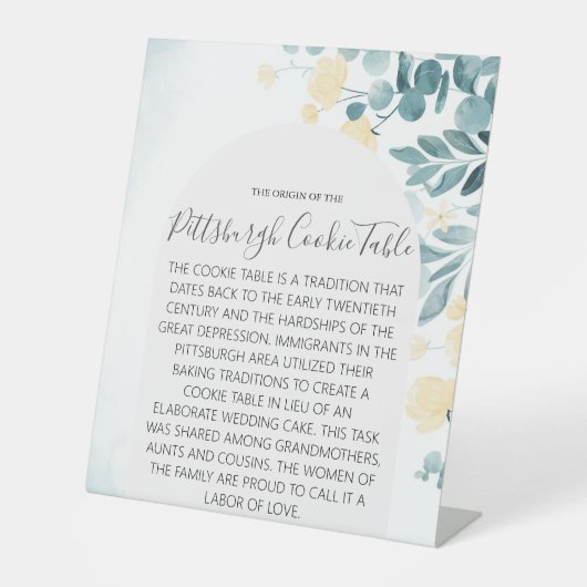 PITTSBURGH COOKIE-TABEL VOOR AFBEELDINGEN RECLAMEBORD MET VOETSTUK (Voorkant)