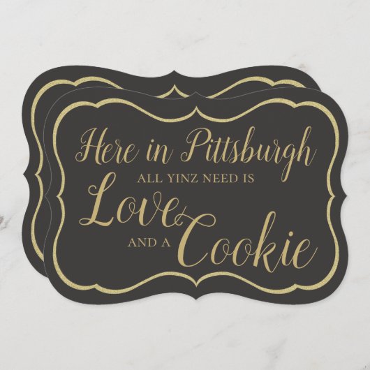 Pittsburgh Cookie Table All Yinz need Sign. Kaart (Voorkant / Achterkant)