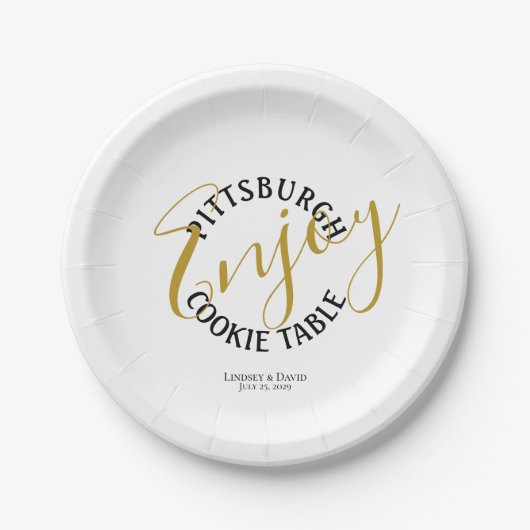 Pittsburgh Cookie Table Favor Papieren Bordje (Voorkant)