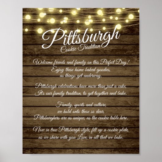 Pittsburgh Cookie Table No Yinz Wedding Poster (Voorkant)