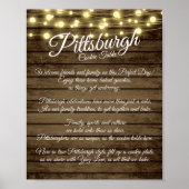 Pittsburgh Cookie Table Rustic Wedding Poster (Voorkant)