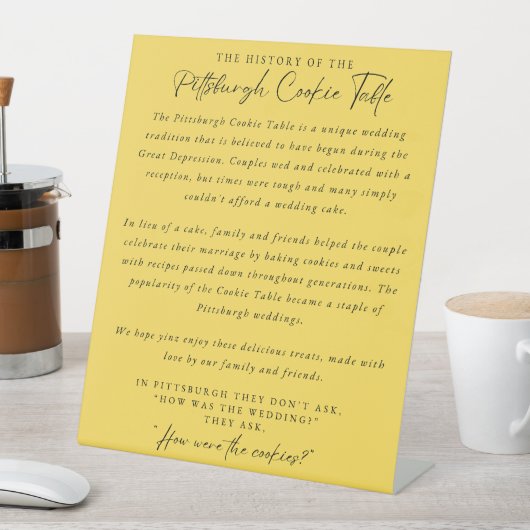 Pittsburgh Cookie Table Sign Reclamebord Met Voetstuk (Insitu)