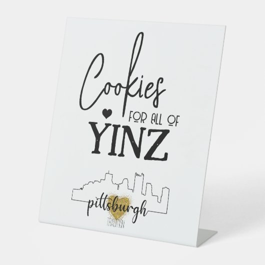 Pittsburgh Cookie Table Sign Reclamebord Met Voetstuk (Voorkant)