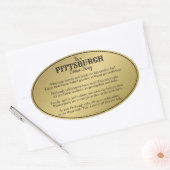 Pittsburgh Cookie Table Thing Gedicht Goud Ovale Sticker (Envelop)