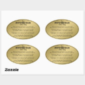 Pittsburgh Cookie Table Thing Gedicht Goud Ovale Sticker (Vel)