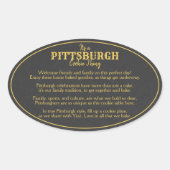 Pittsburgh Cookie Table Thing Gedicht Ovale Sticker (Voorkant)