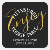 Pittsburgh Cookie Table Vierkante Sticker (Voorkant)
