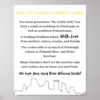 Pittsburgh Cookie Table Weddenschap Poster