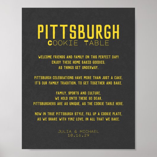 Pittsburgh Cookie Table Wedding Poster (Voorkant)