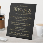 Pittsburgh Cookie Thing Gedicht Tafelbord Reclamebord Met Voetstuk (Insitu)
