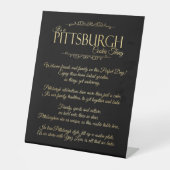 Pittsburgh Cookie Thing Gedicht Tafelbord Reclamebord Met Voetstuk (Voorkant)