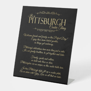 Pittsburgh Cookie Thing Gedicht Tafelbord Reclamebord Met Voetstuk