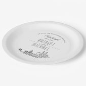 Pittsburgh Deco Skyline | Huwelijksevenement Papieren Bordje (Gekanteld)