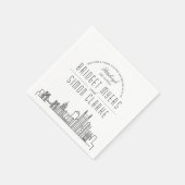 Pittsburgh Deco Skyline | Weddenschap Napkins Servet (Hoek)