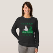 Pittsburgh Dog Peing op Snowman Tacky Sweater T-shirt (Voorkant volledig)