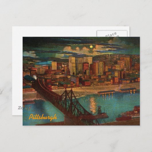  Pittsburgh door Moonlight Briefkaart (Voorkant / Achterkant)