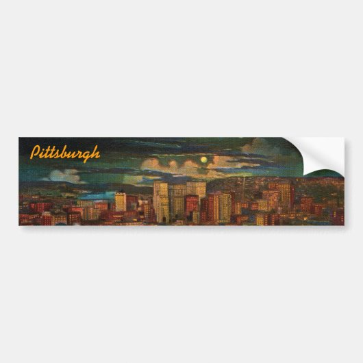 Pittsburgh door Moonlight Bumpersticker (Voorkant)