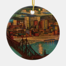Pittsburgh door Moonlight Ornament