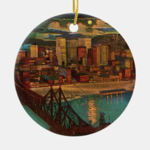 Pittsburgh door Moonlight Ornament