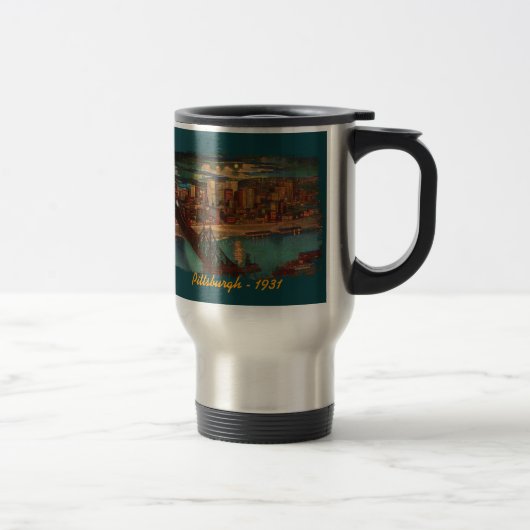 Pittsburgh door Moonlight Travel Mug Reisbeker (Rechts)