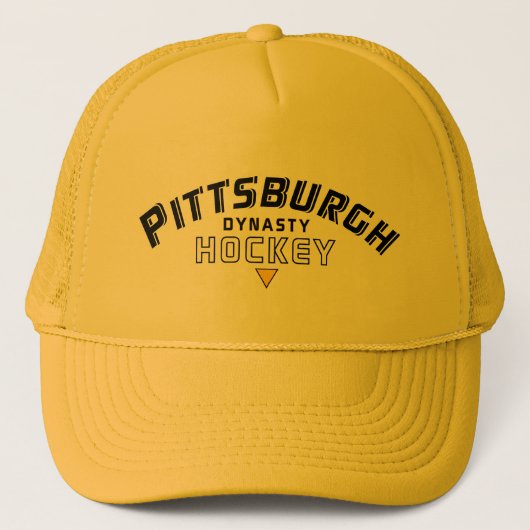 Pittsburgh Dynasty Hockey Gold Trucker Hat Pet (Voorkant)