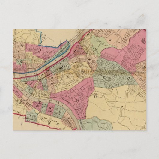Pittsburgh en Allegheny Briefkaart (Voorkant)