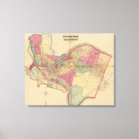 Pittsburgh en Allegheny Canvas Afdruk (Voorkant)