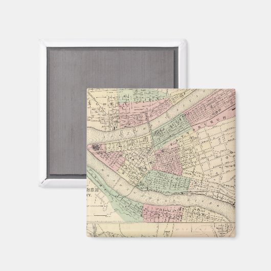 Pittsburgh en Allegheny, Pennsylvania Magneet (Voorkant / Achterkant)