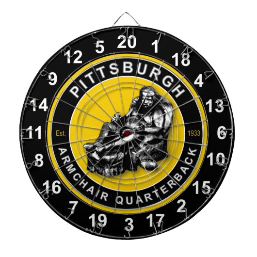 Pittsburgh Fauteuil Quarterback Football Dartboard Dartbord (Voorkant)