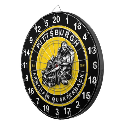 Pittsburgh Fauteuil Quarterback Football Dartboard Dartbord (Voorkant Rechts)