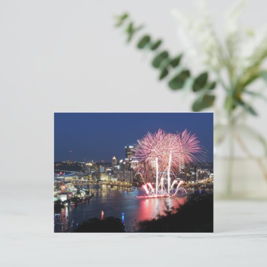 Pittsburgh Fireworks Briefkaart (Staand voorkant)