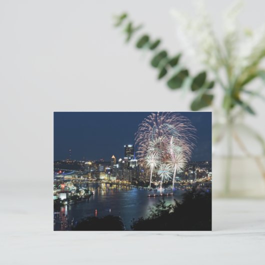Pittsburgh Fireworks Briefkaart (Staand voorkant)