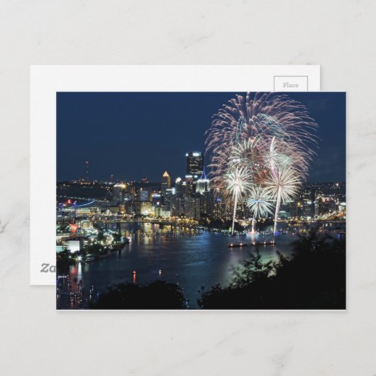 Pittsburgh Fireworks Briefkaart (Voorkant / Achterkant)