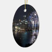 Pittsburgh Fireworks Keramisch Ornament (Links)
