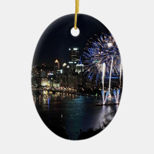 Pittsburgh Fireworks Keramisch Ornament (Voorkant)
