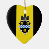 Pittsburgh Flag Heart Keramisch Ornament (Rechts)